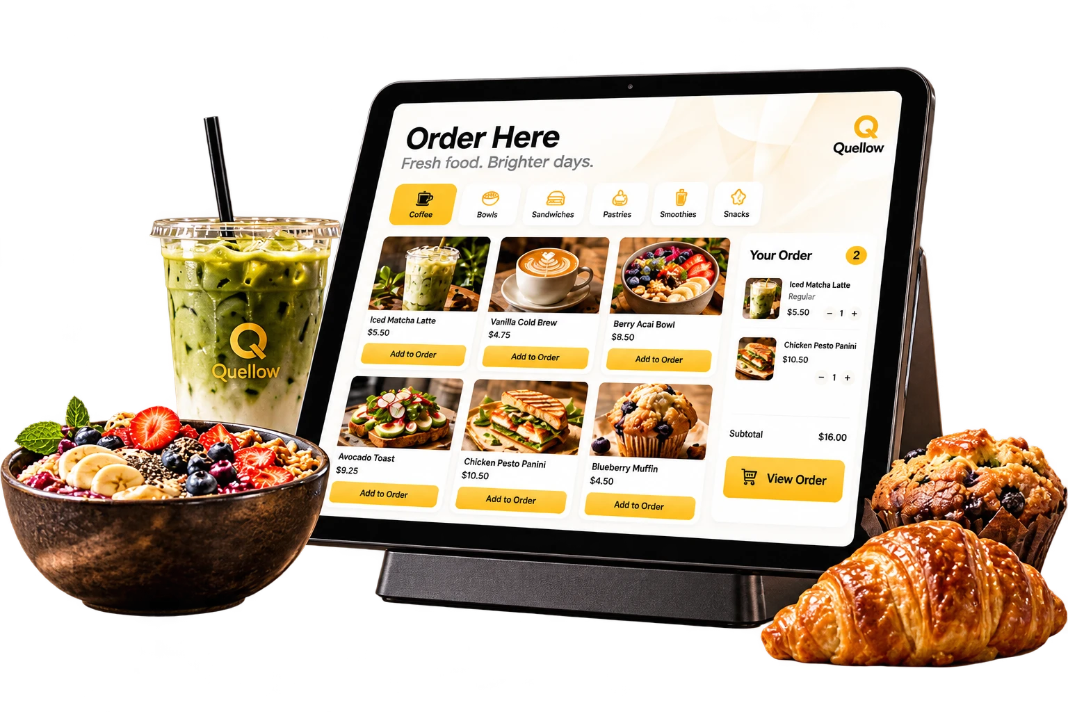 Quellow self-service ordering kiosk